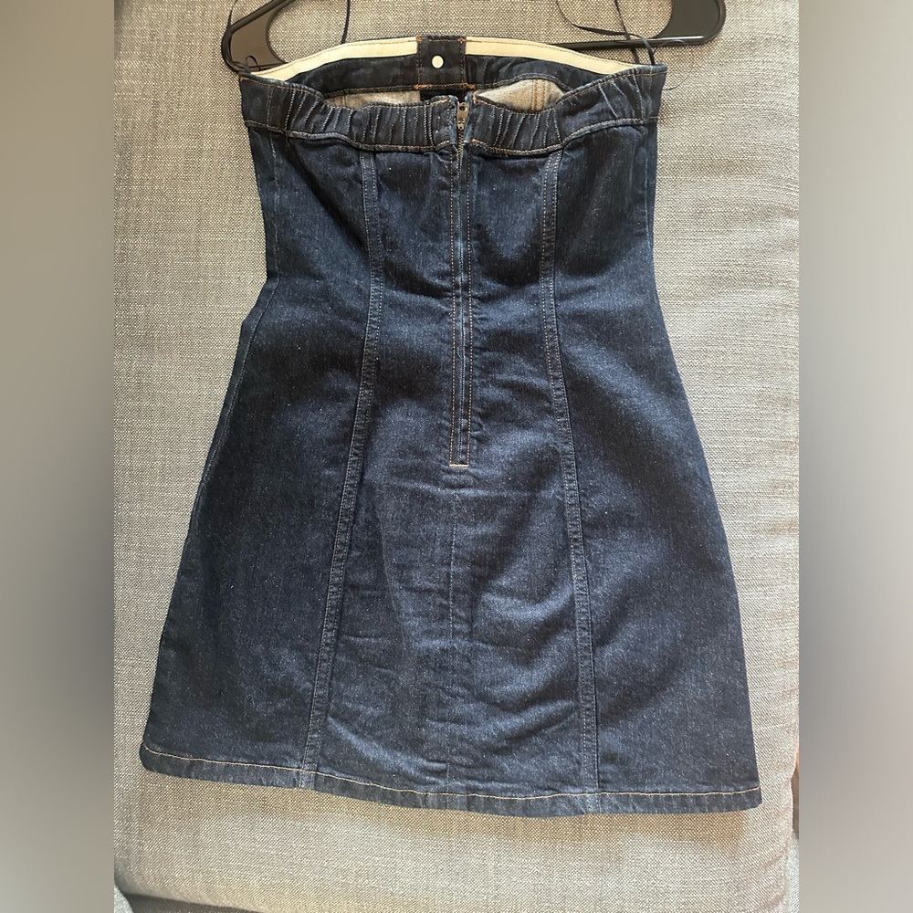 Abercrombie & Fitch Strapless Navy Dress - Picture 3 of 4